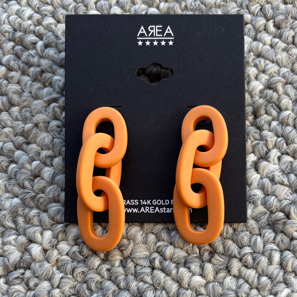 Orange Link Earrings